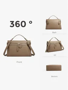 Stylish women handbag shoulder cross body bag with adjustable strap multi angle product detail view.