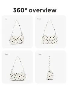 Nylon polka dot underarm shoulder bag with multi pockets casual hobo bag for women