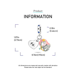 Sagittarius zodiac charm pendant S925 silver cute cartoon design DIY jewelry accessory