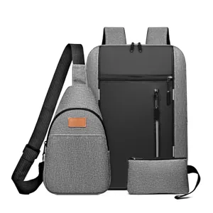 Σετ σακίδιο πλάτης laptop 3 τεμαχίων Oxford casual τσάντα ταξιδιού με θύρα USB