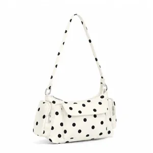 Women Polka Dot Nylon Underarm Bag Multi Pocket Shoulder Hobo Bag Casual Versatile Sports Style Handbag Travel Purse