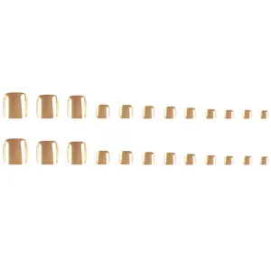 Gegalvaniseerde metallisch gouden neppe teennagels 24 stuks glanzende spiegel teennagel tips