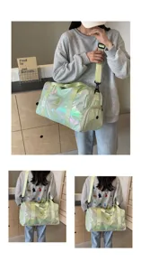 Borsa da viaggio olografica grande capacità borsa da palestra fitness borsone sportivo