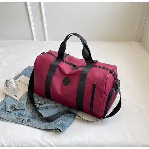 Large capacity travel duffel bag for men, multi-functional sports gym bag with shoe compartment.