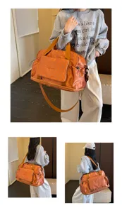 Polka dot travel duffel bag large capacity shoulder luggage bag for sports and fitness.