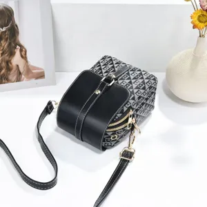 Retro printed crossbody phone bag for women, lightweight canvas and leather messenger bag.