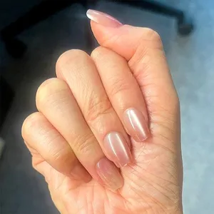 Gradient Pink Cat Eye Press On Nails Minimalist ABS Handmade Nail Art Patches For Women Casual Daily Decor