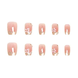 3D ojo de gato uñas postizas hechas a mano puntas uñas flores estrás manicura francesa