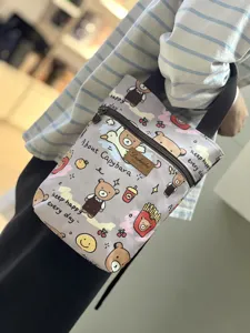 Waterproof cartoon handbag women cute small shoulder tote bag casual daily portable cup pouch