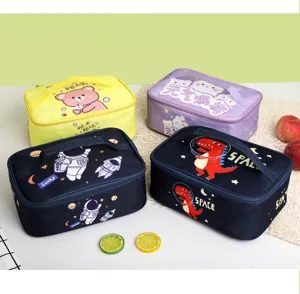 Cartoon insulated lunch bag portable student bento box storage bag aluminium foil rectangular bag