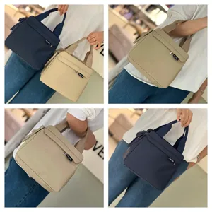 Waterproof canvas lunch bag tote handbag large capacity commuting minimalist design for daily use