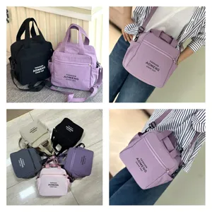 Waterproof canvas tote bag with shoulder strap, multi-color commuter bento lunch bag daily.
