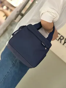 Solid color waterproof large capacity lunch bag insulated tote commute bento bag for women
