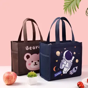 Insulated lunch bag waterproof portable handbag for students and office workers meal prep tote.