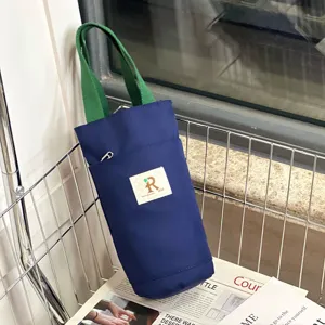 Τσάντα ποτηριού νερού από καμβά μονωμένη θήκη θερμού φορητό μονόχρωμο λεπτομέλεια