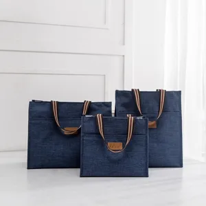 Waterproof Oxford Cloth Student Document Bag Lunch Box Bag Tutoring Bag Multi-Function Portable Handbag Storage Bag