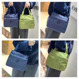 Koreaanse stijl kleine geruite geïsoleerde lunchtas student kantoor draagbare bento handtas