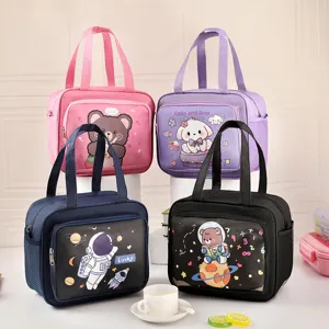 Sac à déjeuner isotherme mignon dessin animé portable sac fourre-tout boîte à bento.