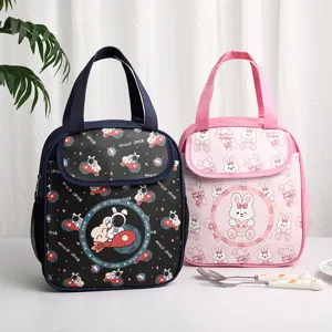 Insulated lunch bag portable bento bag cute cartoon design thickened aluminum foil meal bag