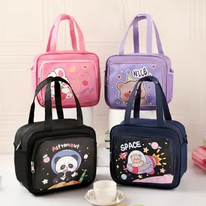 Sac à Repas Isolé en Feuille d'Aluminium Imperméable Bento Tote Cartoon Espace Thermique Sac Plus Frais Pour Étudiants Travail