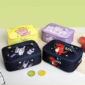 Cute cartoon insulated lunch bag portable bento box container for students and office
