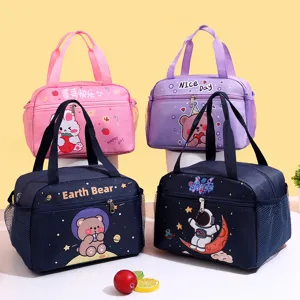 Waterproof insulated lunch bag cartoon portable cooler tote bag for students meal prep box