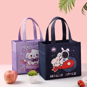 Insulated lunch bag waterproof cute cartoon bento tote bag for office school travel picnic