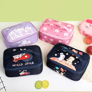 Cartoon insulated lunch bag bento box handbag student aluminum foil thermal tote bag