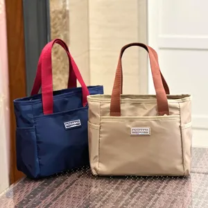 Korean Style Colorblock Oxford Cloth Handbag Commuting Tote Bag For Women