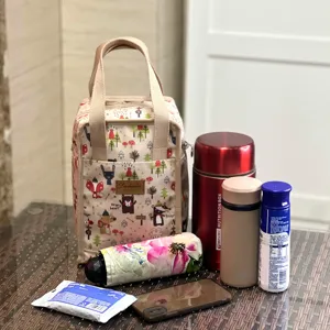Waterproof Insulated Lunch Bag Cute Cartoon Animal Print Portable Thermal Cooler Tote Bag Food Storage Picnic Handbag For Women