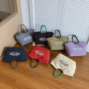 Grote canvas shopper tas grote capaciteit casual handtas kleurrijke minimalistische