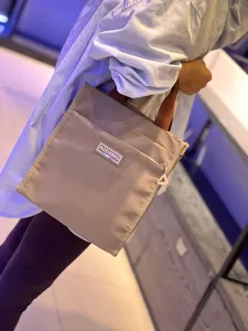 Canvas lunch bag stylische bento handbag for student office worker casual portable daily tote bag