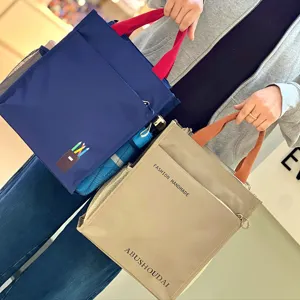 Colorblock Multi-layer Thickened Tote Bag Student Tutoring Commuting Large Document Bag
