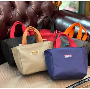 Farbblock Oxford Stoff Lunchtasche, lässige Handtasche, große Kapazität Pendler Handtasche.