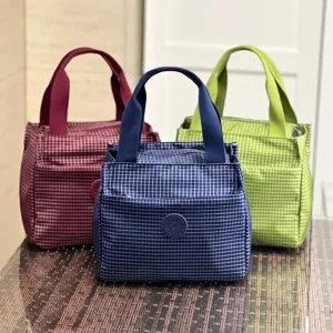 Geisoleerde lunchtas met ruitjes in Koreaanse stijl draagbare bento handtas voor werk