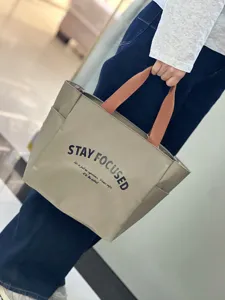 Minimalist oxford cloth canvas tote bag large capacity daily commuting bento handbag