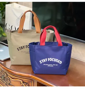 Oxford Stoff Lunchtasche Farbblock Pendler Tasche Alltag wasserdichte Handtasche.