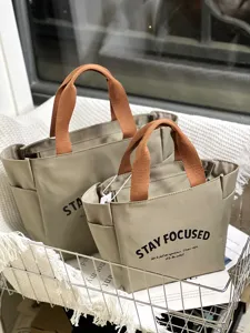 Minimalistische Oxford Stoff Lunchtasche grosse Kapazitaet Tasche Pendler Bento Beutel