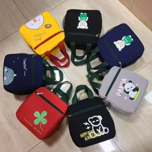 Tela simpatico cartone animato termico grande capacità borsa pranzo studente bento