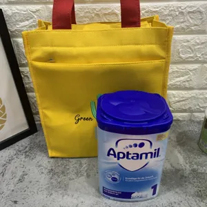 Bolso tote de lona amarilla bolsa bento multicapa bolso de almuerzo casual escuela