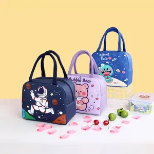 Portable Cartoon Insulated Lunch Bag Cute Oxford Cloth Thermal Bento Box Storage Organizer For School Work