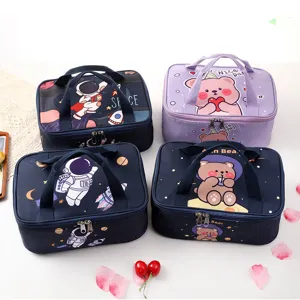 Insulated Lunch Bag Waterproof Oxford Cloth Cute Cartoon Portable Thermal Cooler Food Box Tote For Women Students