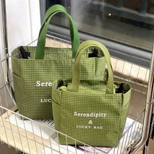 Korean style grid large capacity handbag commuter tote bag fashion casual shoulder bag
