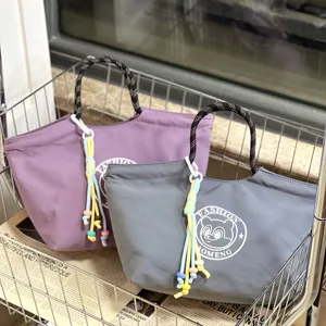 Waterproof lunch bag tote, stylish bento handbag for women, portable daily shopping bag.