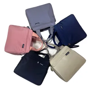 Solid color waterproof large capacity lunch bag portable insulation bento handbag for women commute