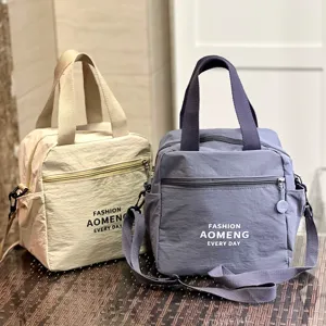 Waterproof insulated lunch bag with strap, multi-functional tote thermal bag for commute, grey