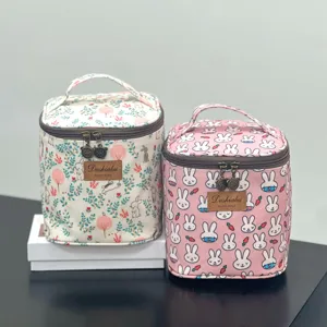 Waterproof portable cosmetic bag cute rabbit lunch box storage organizer insulated handbag travel