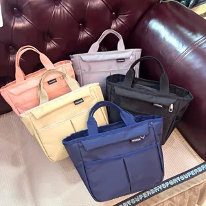 Multi-pocket waterproof insulated lunch bag tote bag large capacity mommy handbag for daily work.
