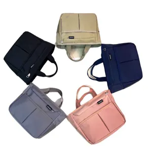 Multi-pocket waterproof insulated lunch bag for women, portable bento handbag for commute.
