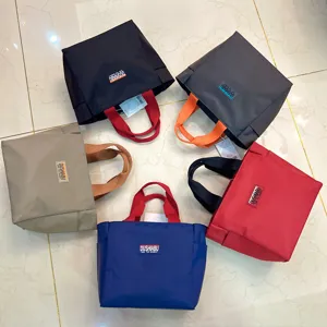 Oxford cloth lunch bag color block minimalist large capacity handbag commuter tote bag